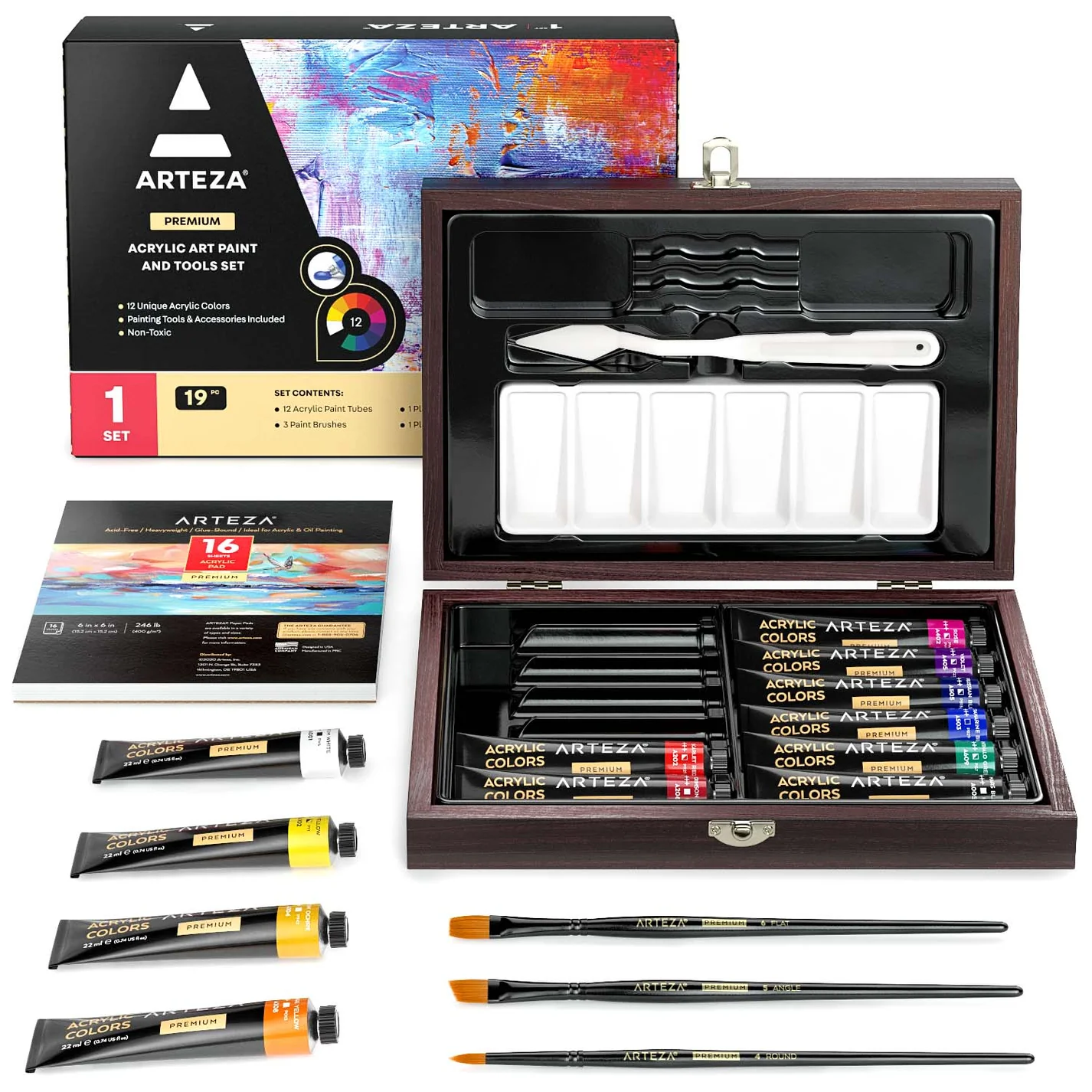 Arteza Acrylic Paint + Tool Set