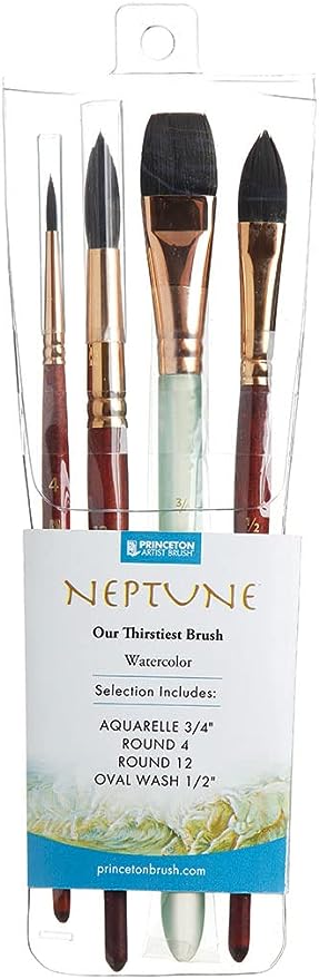 Princeton Neptune Set of 4 Paint Brushes