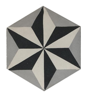 Mosaico de pasta Hexagonal Estrella