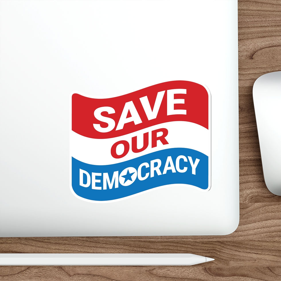 Thumbnail: Save Our Democracy sticker | Die-Cut Sticker - Red, White, and Blue Sticker
