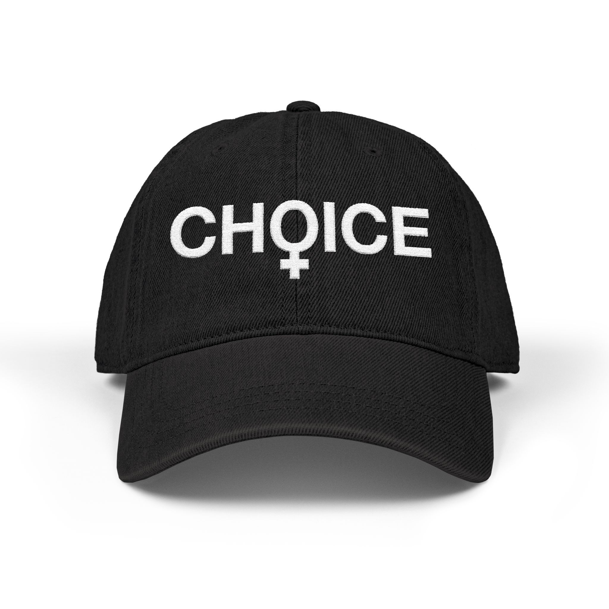 Choice — Embroidered Denim Hat — Feminist Symbol Cap