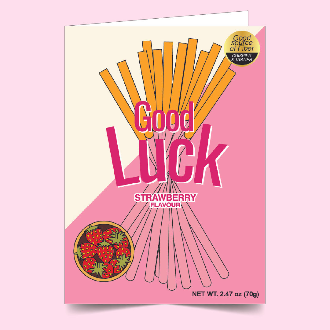 Good Luck - Strawberry Card