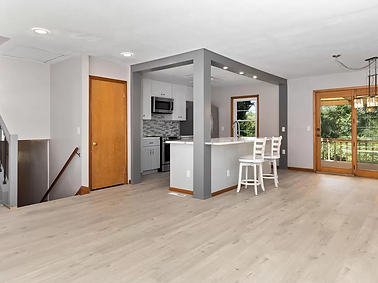 Open concept kitchen - living room