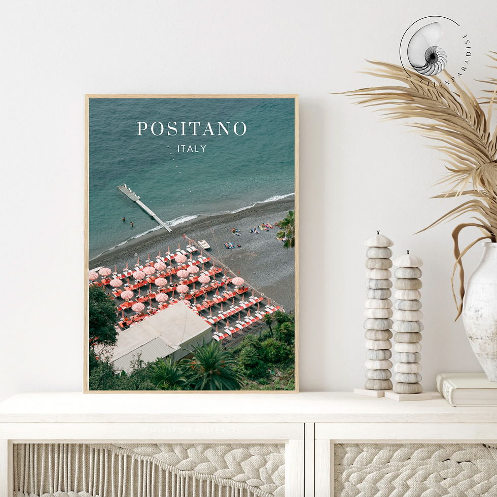Miniature : Positano Umbrellas print - Amalfi Coast, Italty
