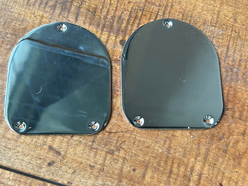 Thumbnail: 55 56 57 Chevy Wagon & Nomad Shock Cover Plates Pair Chrome NEW