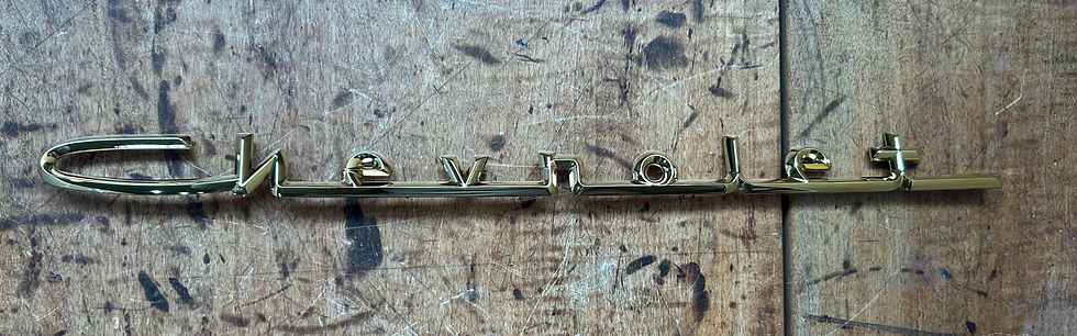 Thumbnail: 1957 Chevy "Chevrolet" Script 15 inch Gold Finish NEW