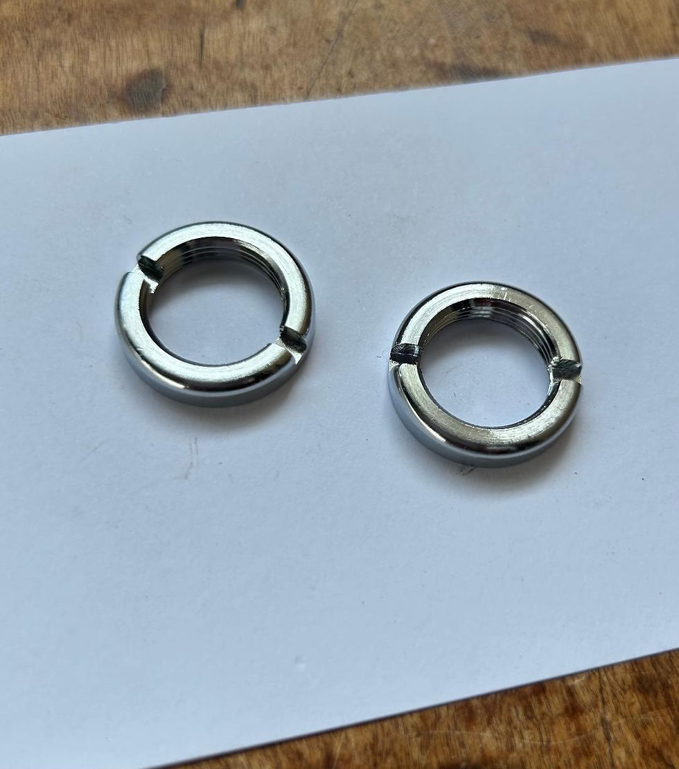 Thumbnail: 57 Chevy Windshield Wiper Escutcheon Nut Pair NEW 1957 Chevrolet