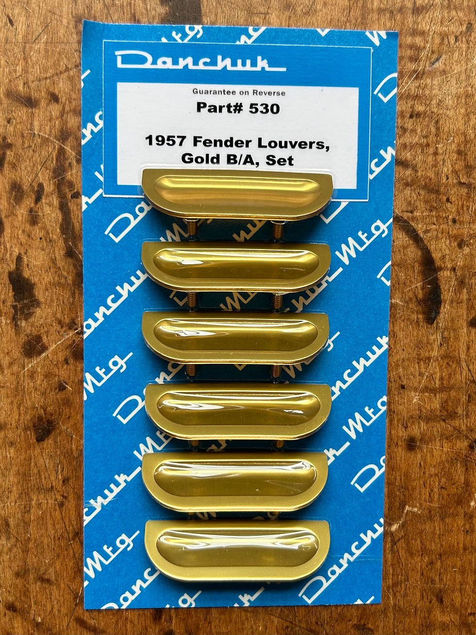 Thumbnail: 57 Chevy Bel Air Fender Louvers Gold NEW Danchuk Made in the USA 1957 Chevrolet
