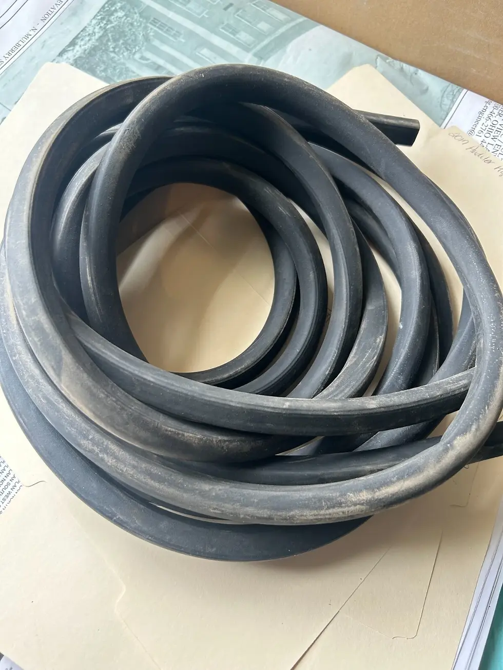 Thumbnail: NOS 1953-62 Corvette Conv Deck lid Weatherstrip (2 pieces) GM #3814213