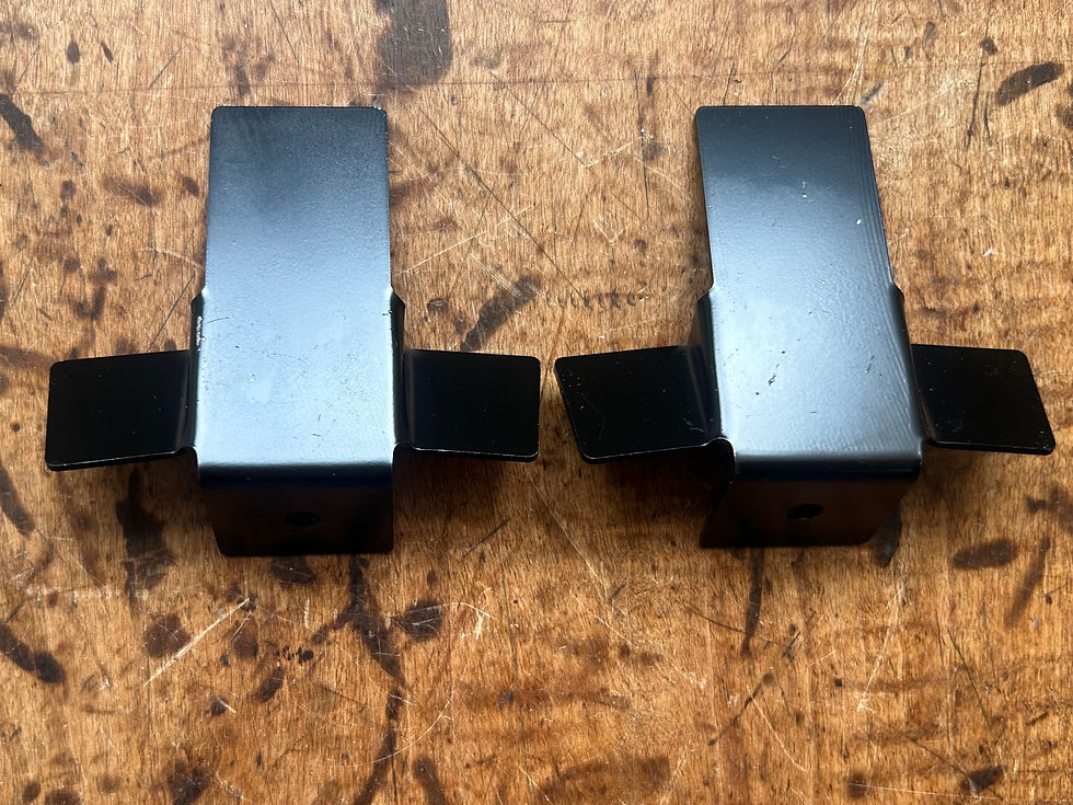 Thumbnail: 55 56 57 Chevy 2 DR HDTP & Conv Rear Seat Door Panel Retainer Metal Tabs NEW