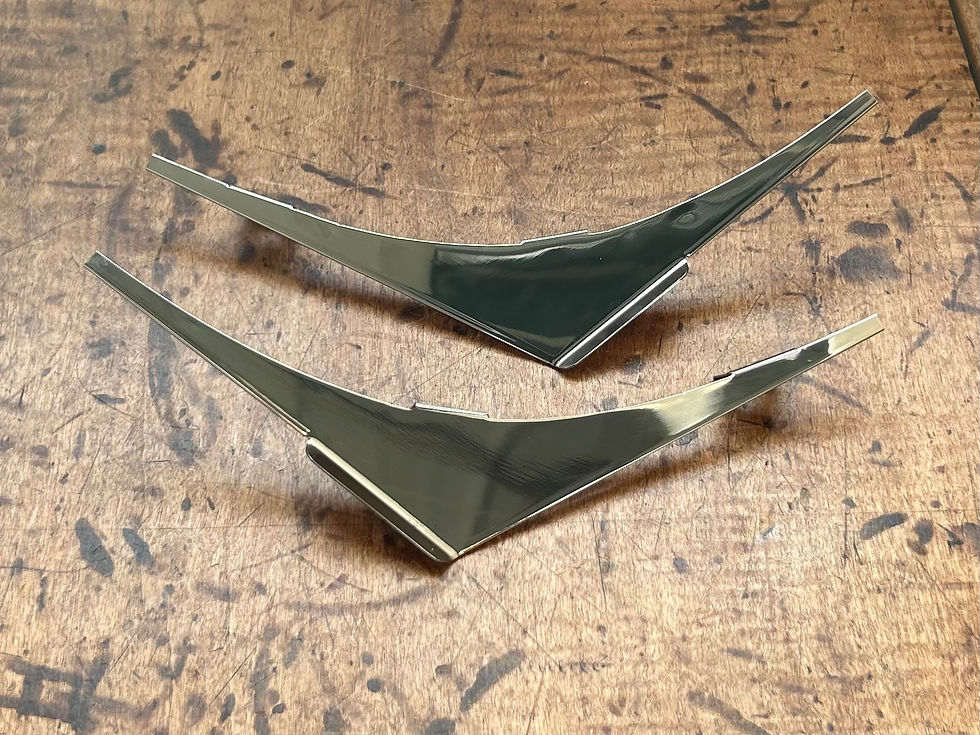 Thumbnail: 56 Chevy Nomad Upper Two Tone Paint Divider Molding Stainless Pair NEW