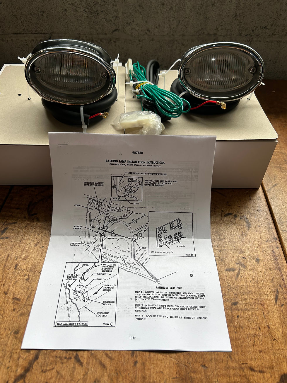 Thumbnail: 1957 Chevy Back Up Light Assembly Pair NEW