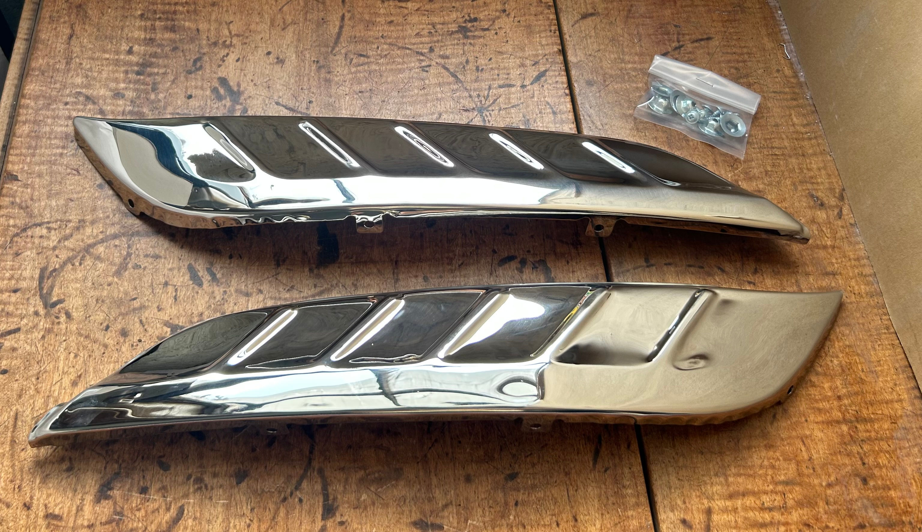 56 Chevy Front Fender Gravel Guard Stone Shield Set NEW 1956 Chevrolet