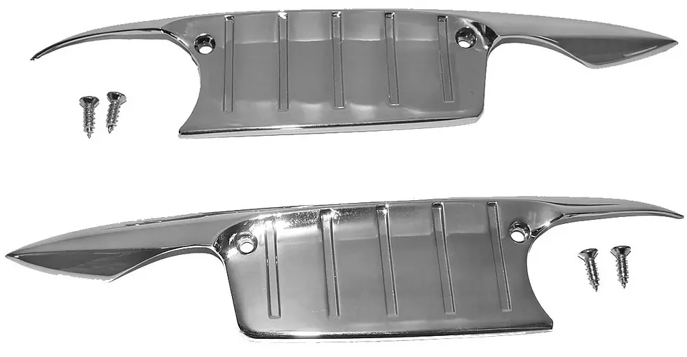 Thumbnail: 1957 Chevy Exterior Door Handle Scratch Guards Pair Chrome NEW