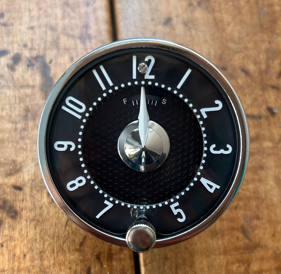 Thumbnail: 1955 1956 Chevy Dash Clock Quartz Black NEW