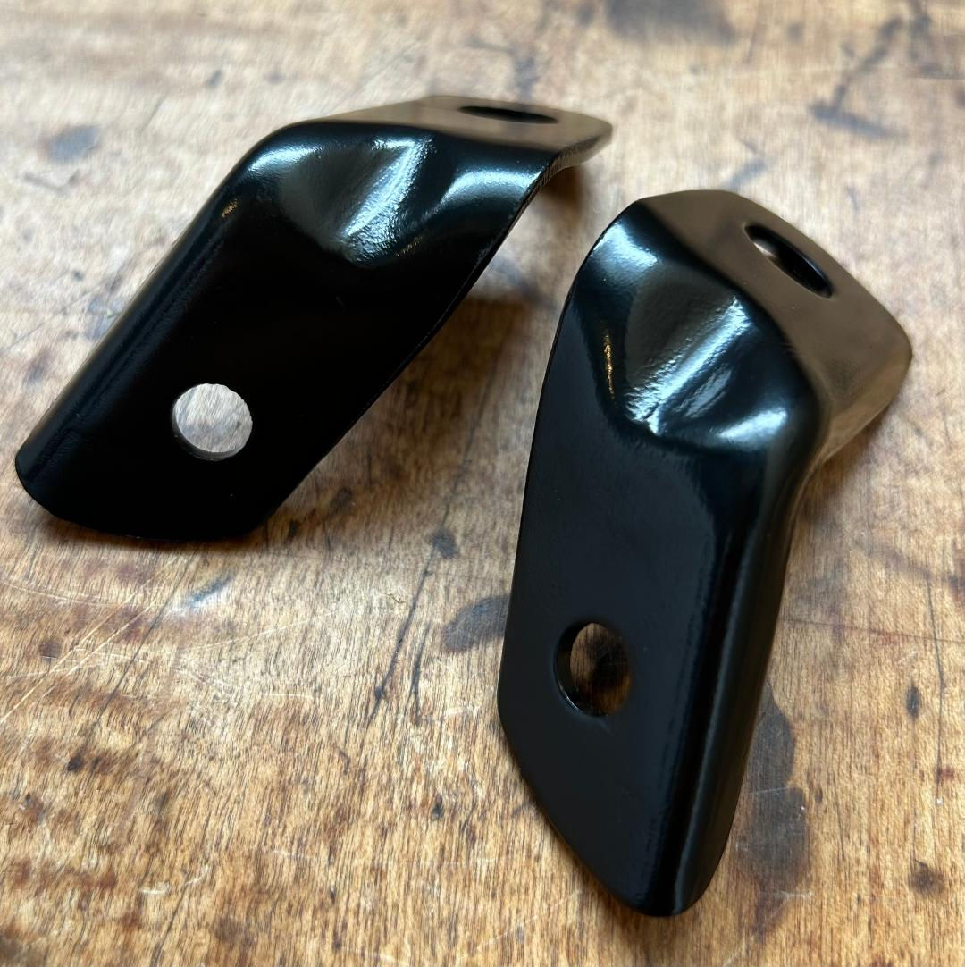 1956 Chevy Grille Tie Bar/Hood Adjuster Bracket Pair, Black-NEW Made in USA!