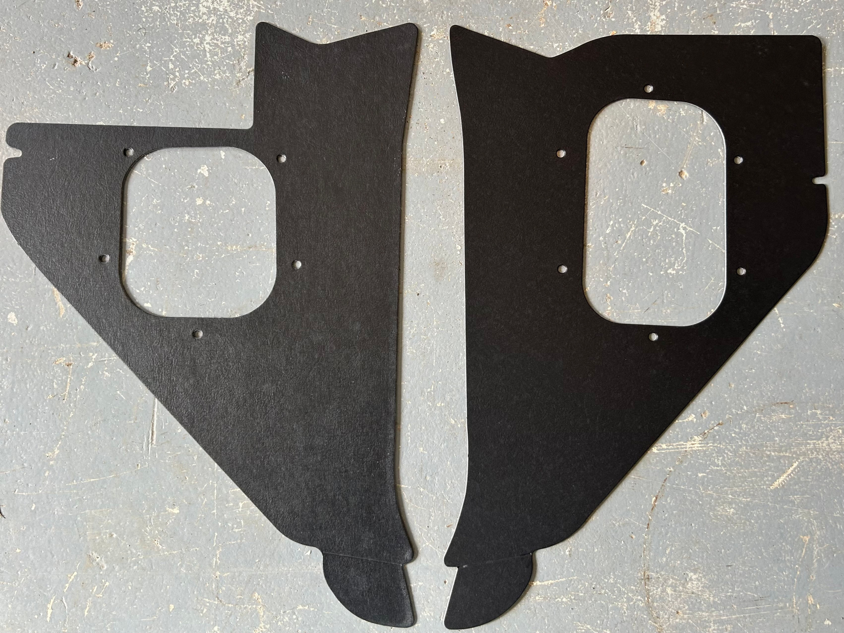 1956 Chevy Kick Panels w/Deluxe Heater Black Pair NEW