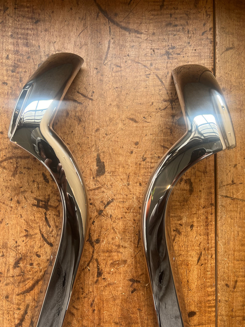 Thumbnail: 1959 1960 Chevy Impala Convertible Windshield Outer A Pillar Moldings Pair