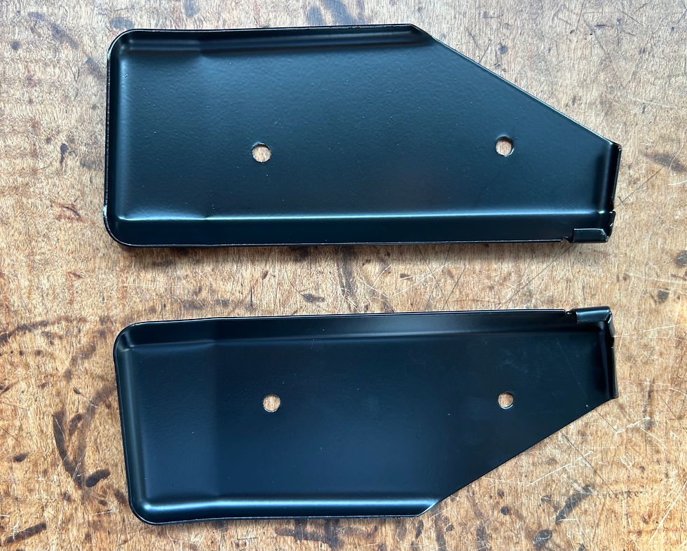 Thumbnail: 1957 Chevy Bench Seat Rear Lower Corner Seat Frame Covers Pair NEW