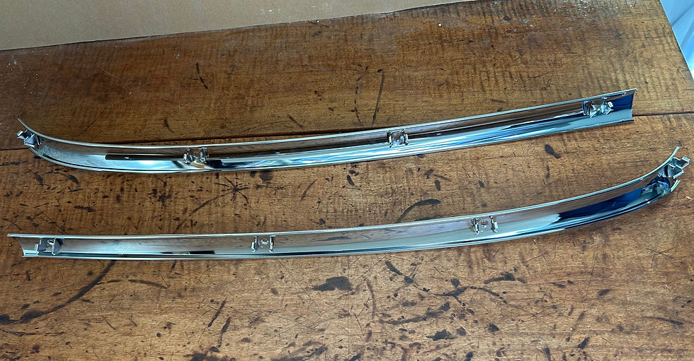 Thumbnail: 55 56 57 Chevy Convertible Inner Top Windshield Molding Pair NEW 1955 1956 1957