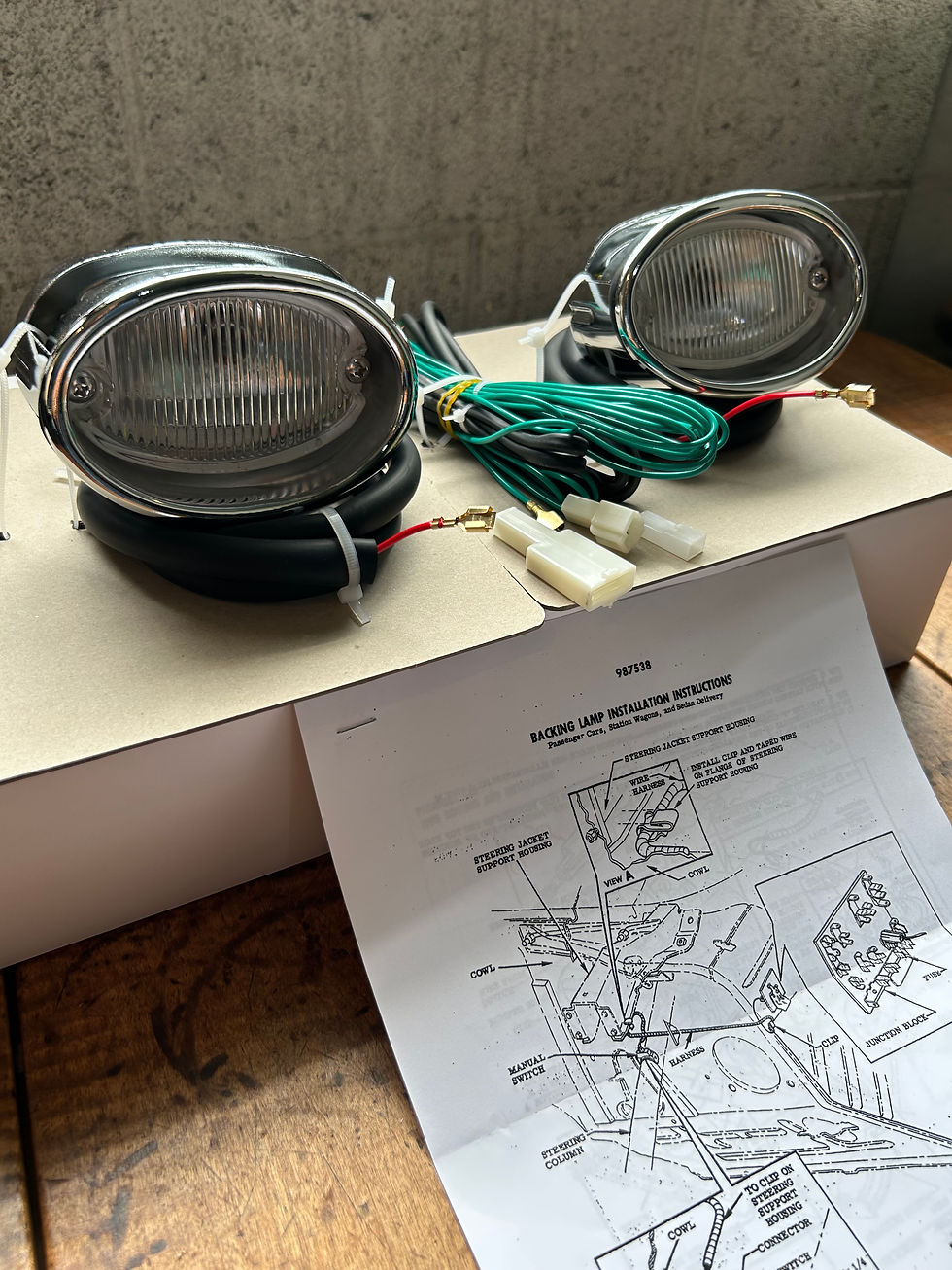 Thumbnail: 1957 Chevy Back Up Light Assembly Pair NEW