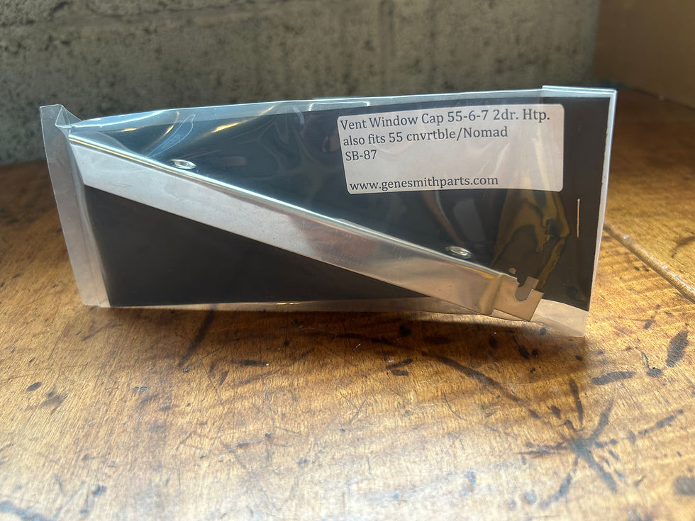 1955-1957 Chevy 2DR HDTP Vent Window Cap Trim, Stainless-NEW Made in USA!