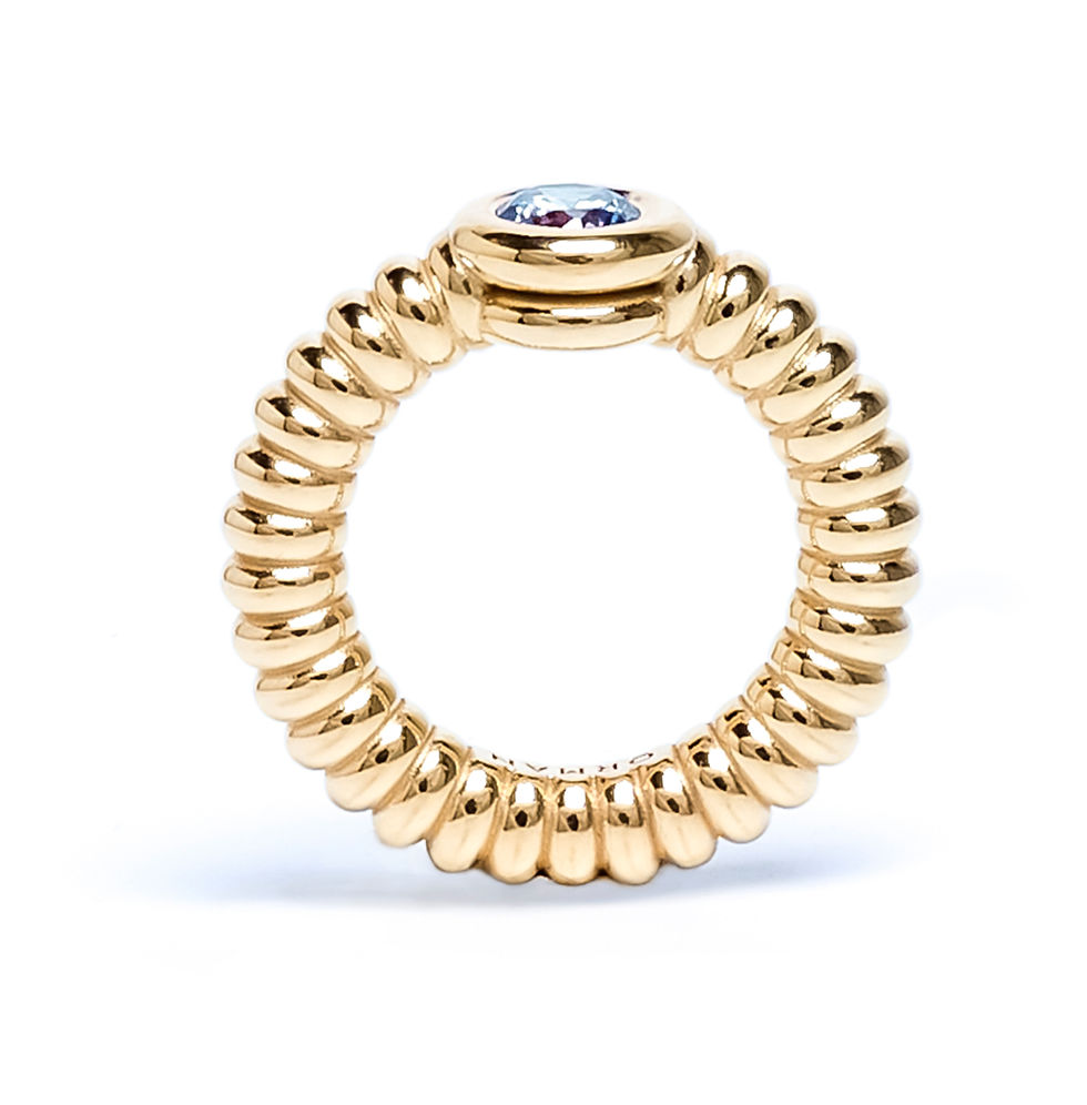 ORMAN AFLOAT ANCHOR AQUAMARINE WIDE RING