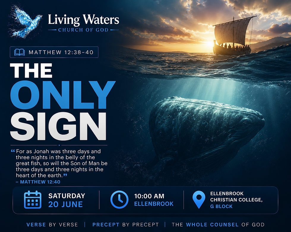 Next Service Saturday, June 20 - The ONLY Sign