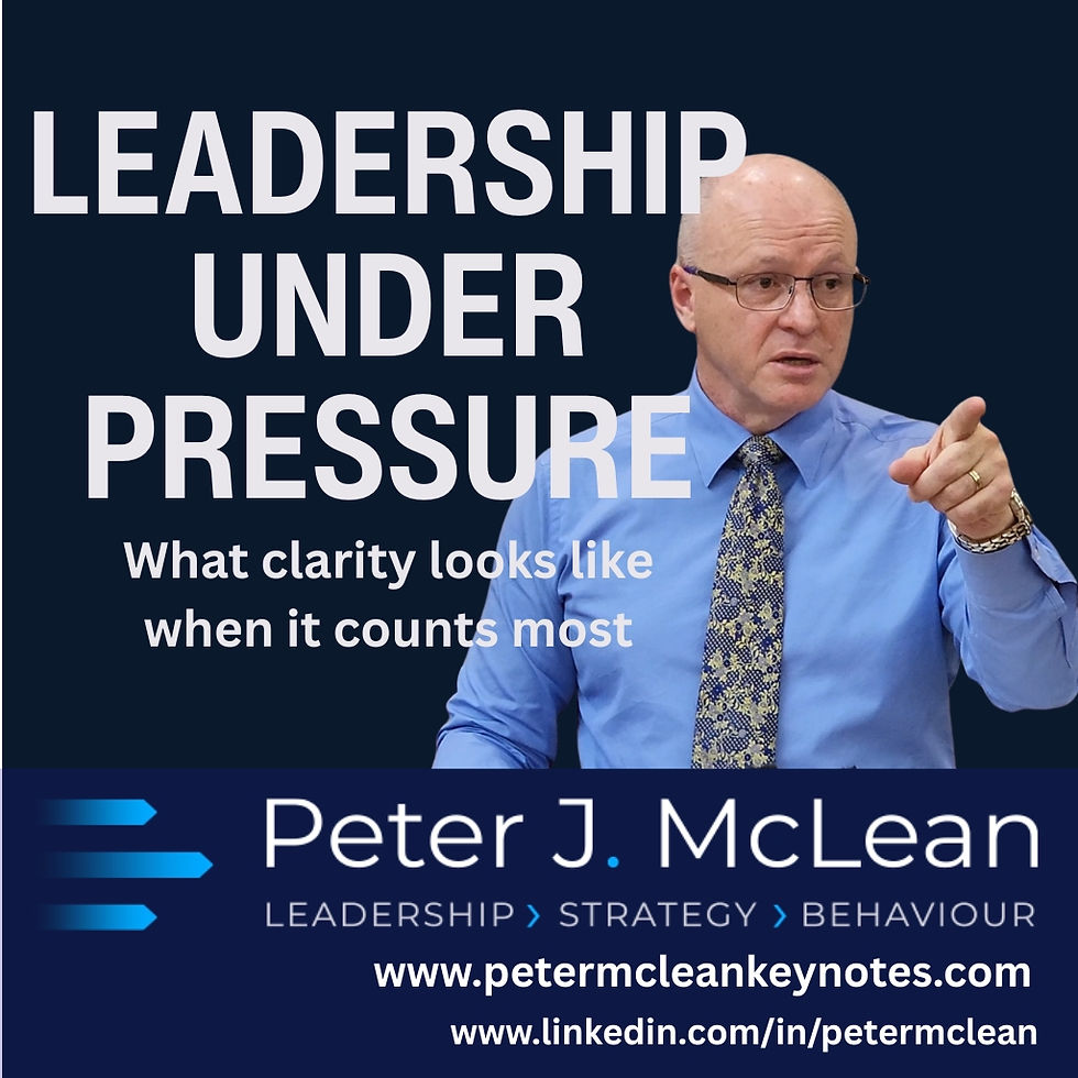 Peter McLean Speaking Leadership Keynote