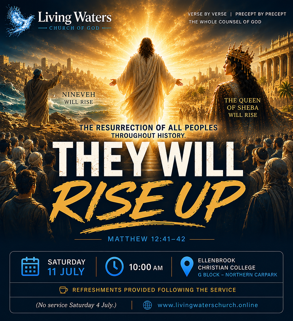 Next Service Saturday, July 11 - They Will Rise Up