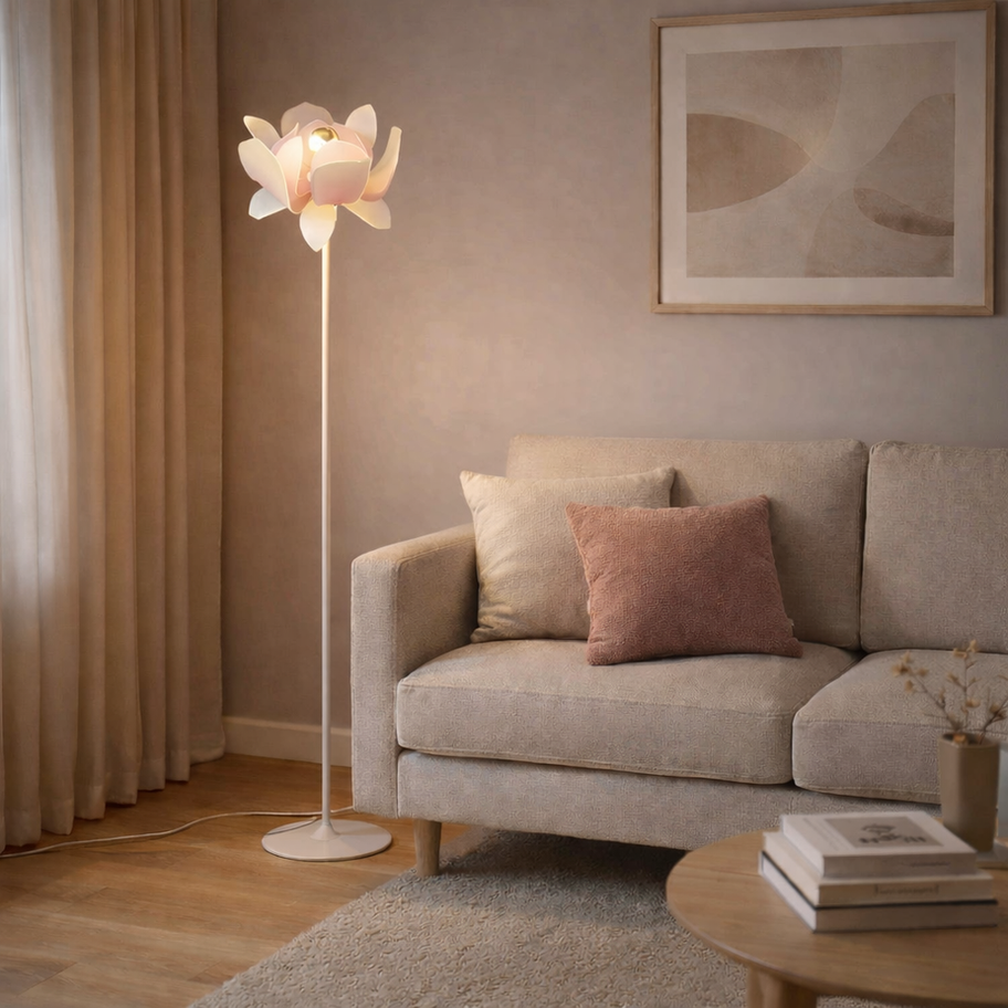 Lotus Floor lamp soft pink on