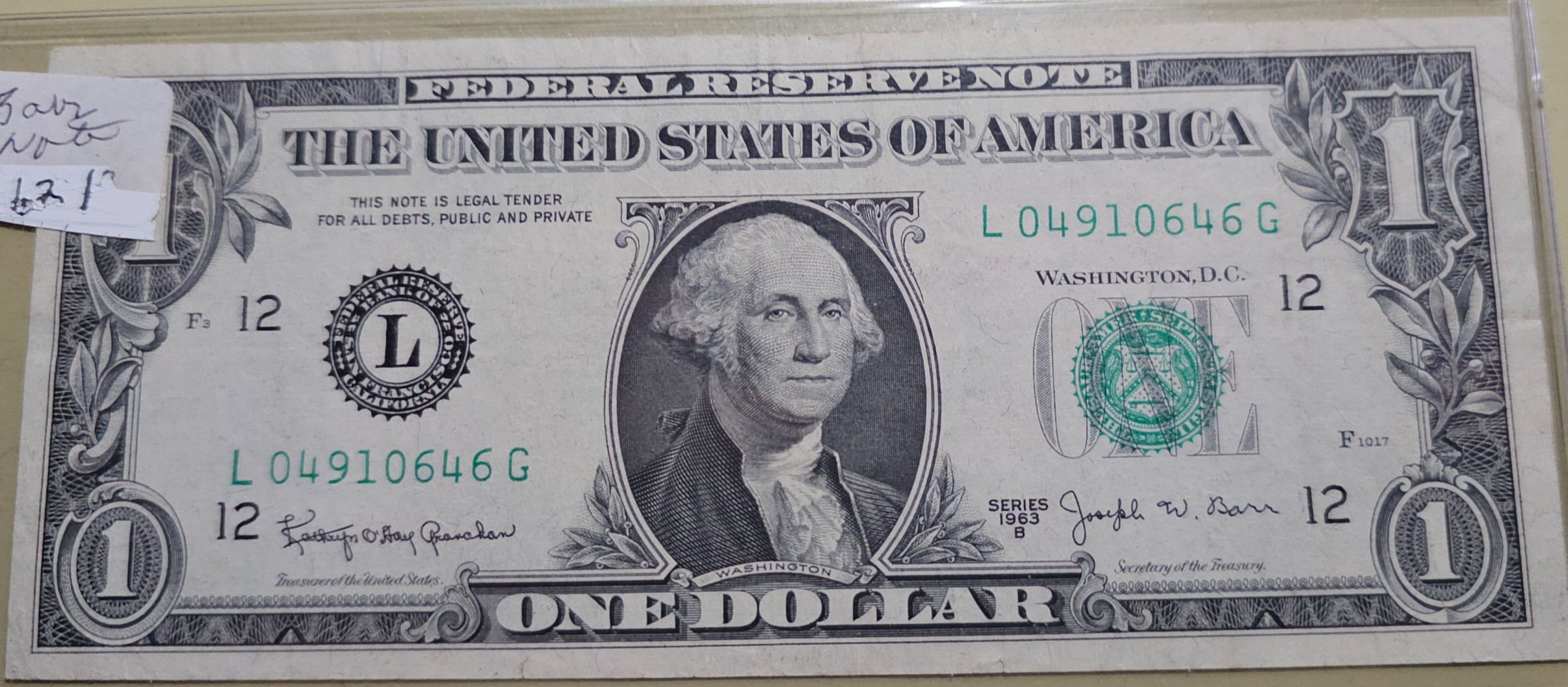 One Dollar Federal Reserve Note
