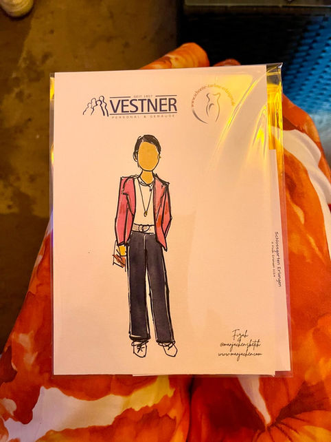 A5 faceless portrait created by live sketching artist during a corporate event in Erlangen, Bavaria