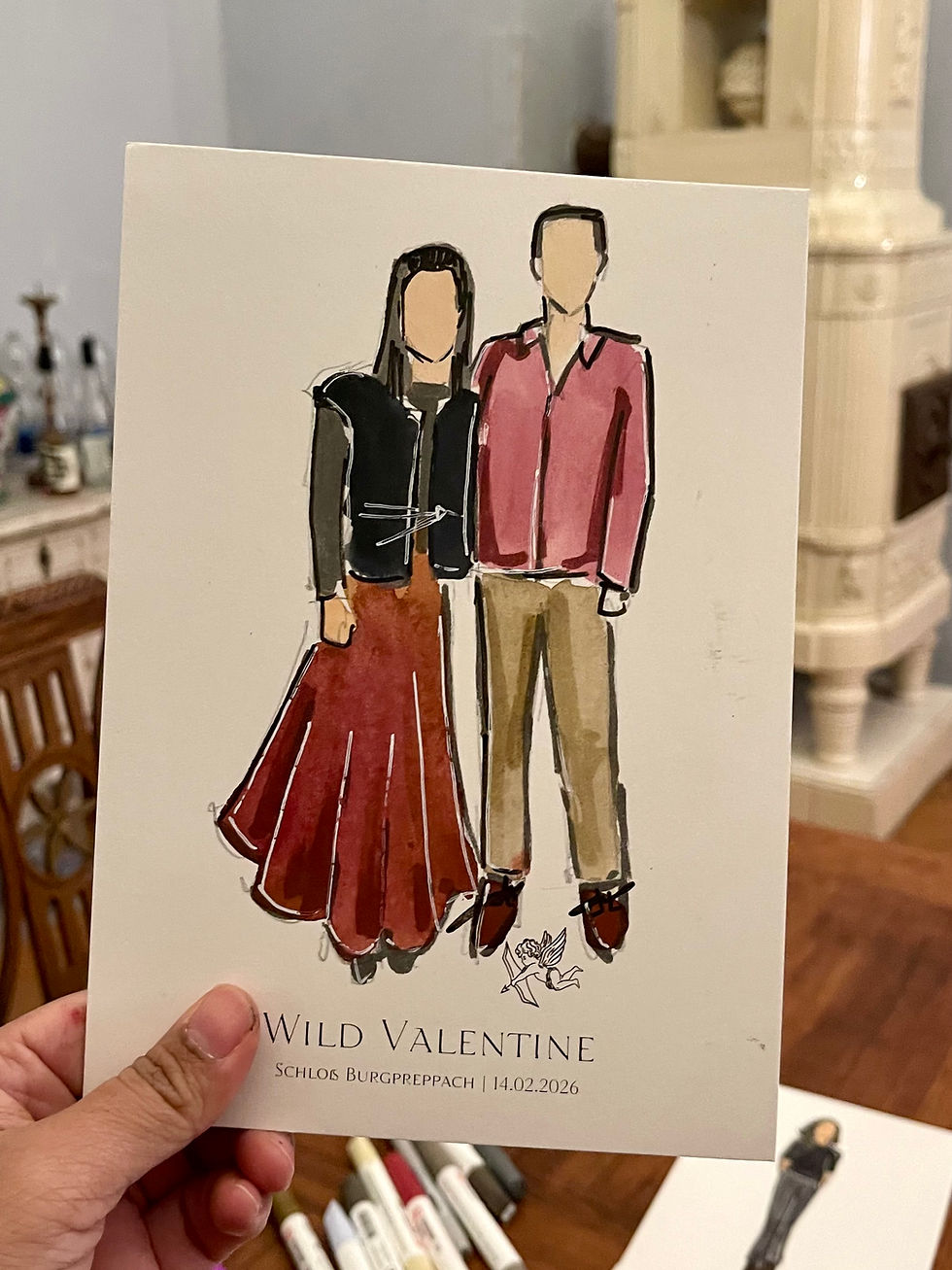 Live Event Illustration at Wild Valentine – Schloss Burgpreppach, Bavaria