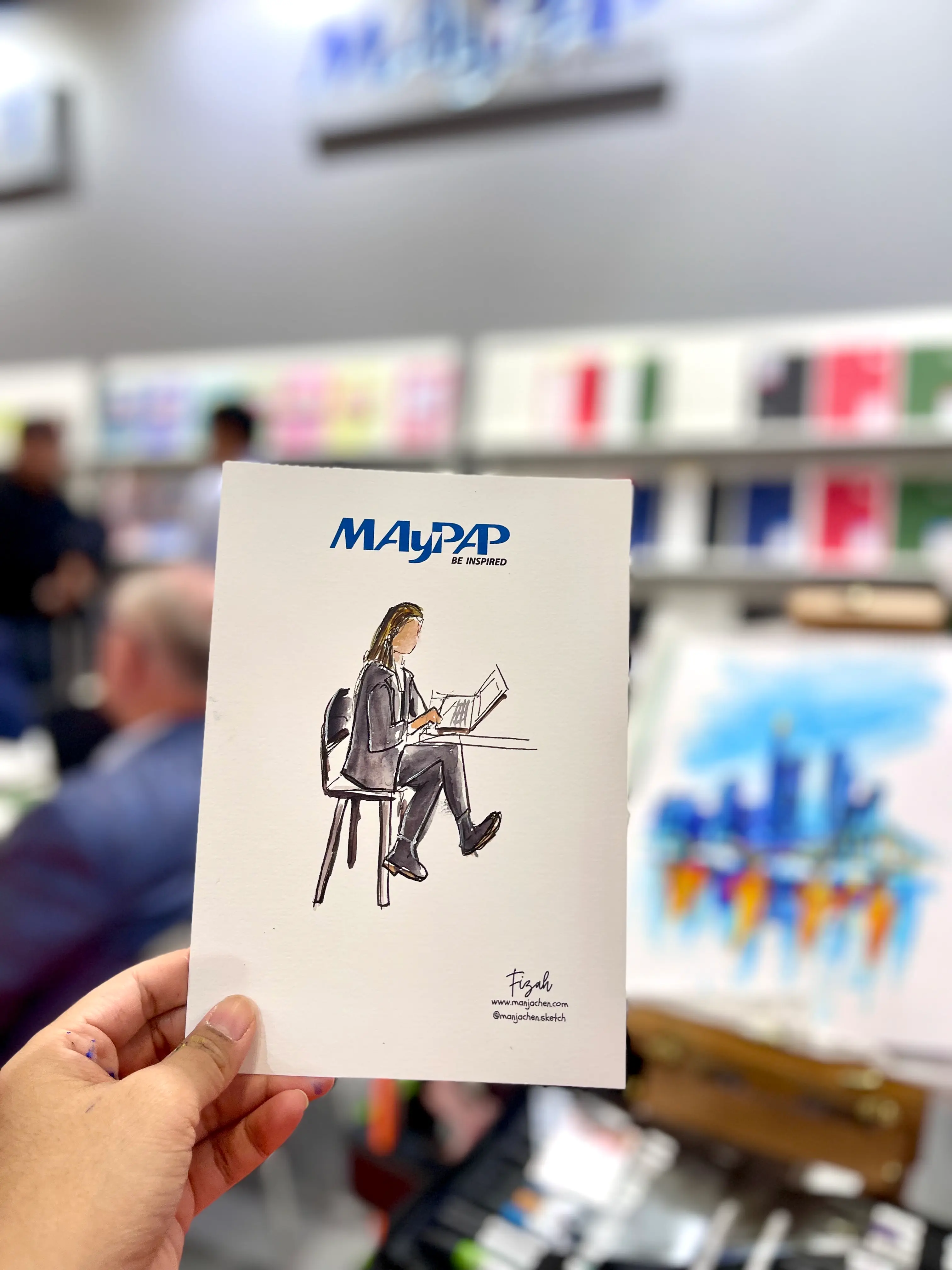 “Capturing moments through expressive, real-time sketching at an international trade fair.