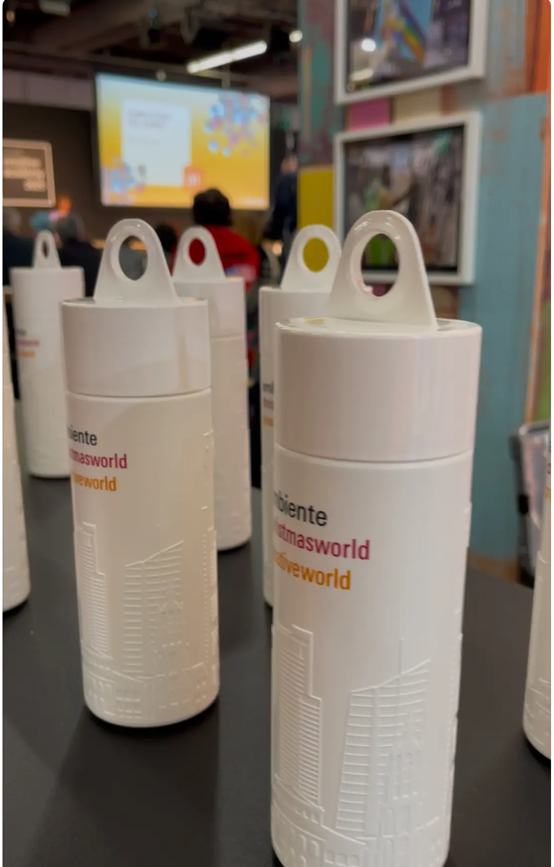 Sustainable water bottle for guests at Trade Fair Creative World Messe 2025 in Frankfurt