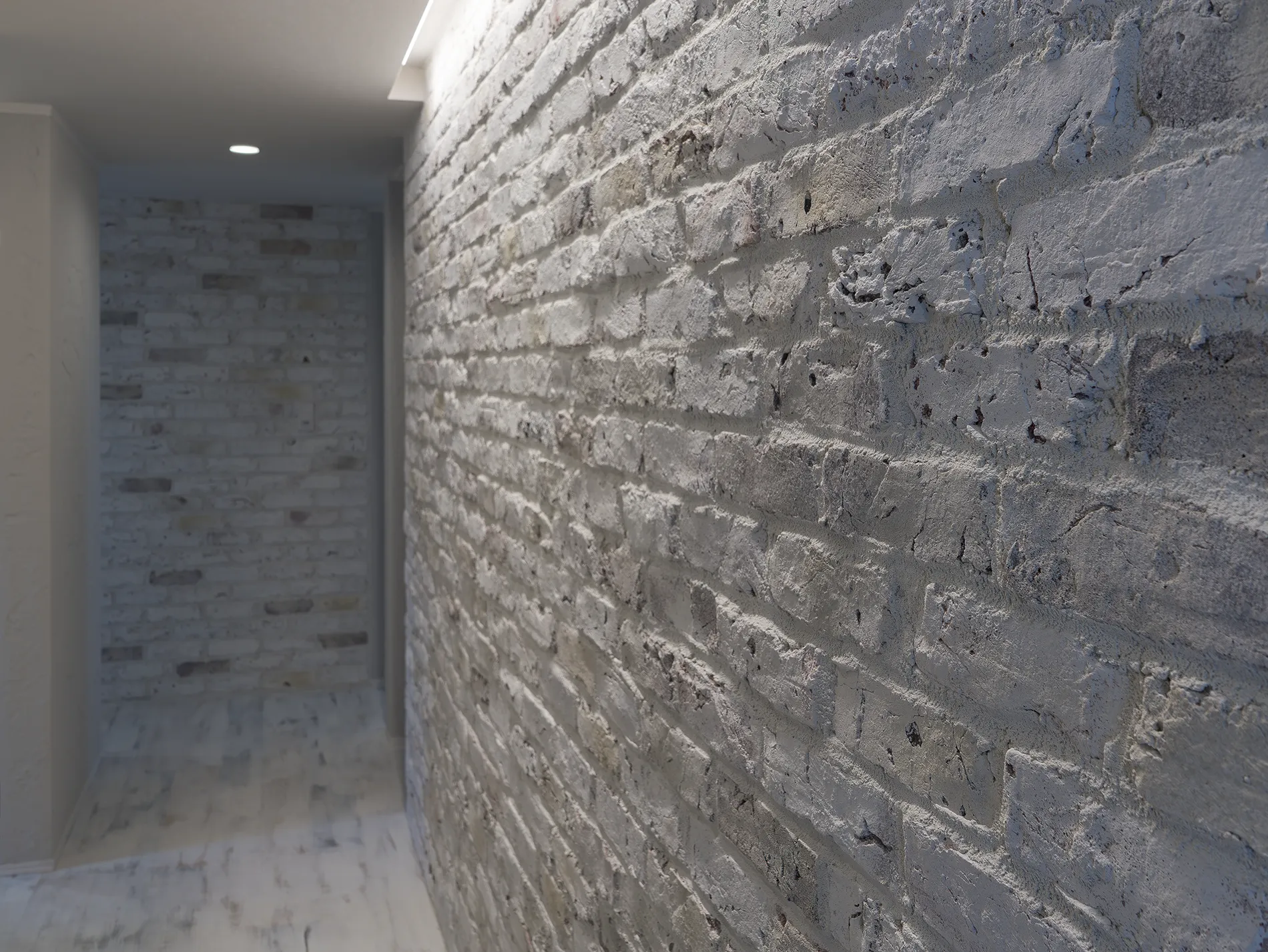 ブリックタイルを使用した内装デザイン