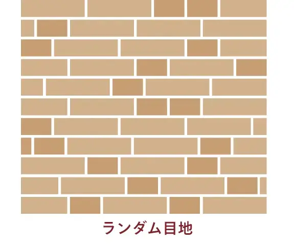 レンガ・ブリックタイル　パターン張り　ランダム目地