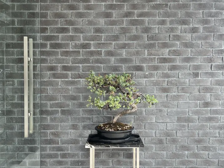 黒いブリックタイル　CAN'BRICK「KUROBRI-クロブリ」　美容室施工事例