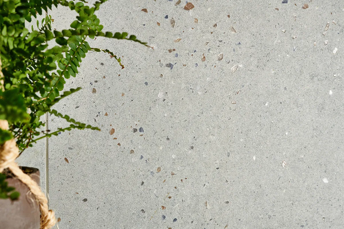 A garden using imported terrazzo tiles