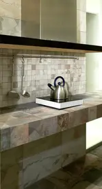 Tiles 床タイル「NATURAL– ナチュラル」 キッチン施工イメージ　輸入タイル