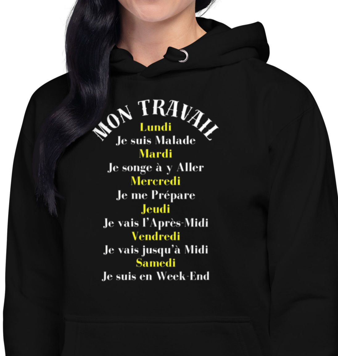 Sweat "Mon Travail" - Boutique insolite 100% - Roka Concepts - Marque Roka LaPoulpe - Yverdon-les-Bains - Vaud - Suisse