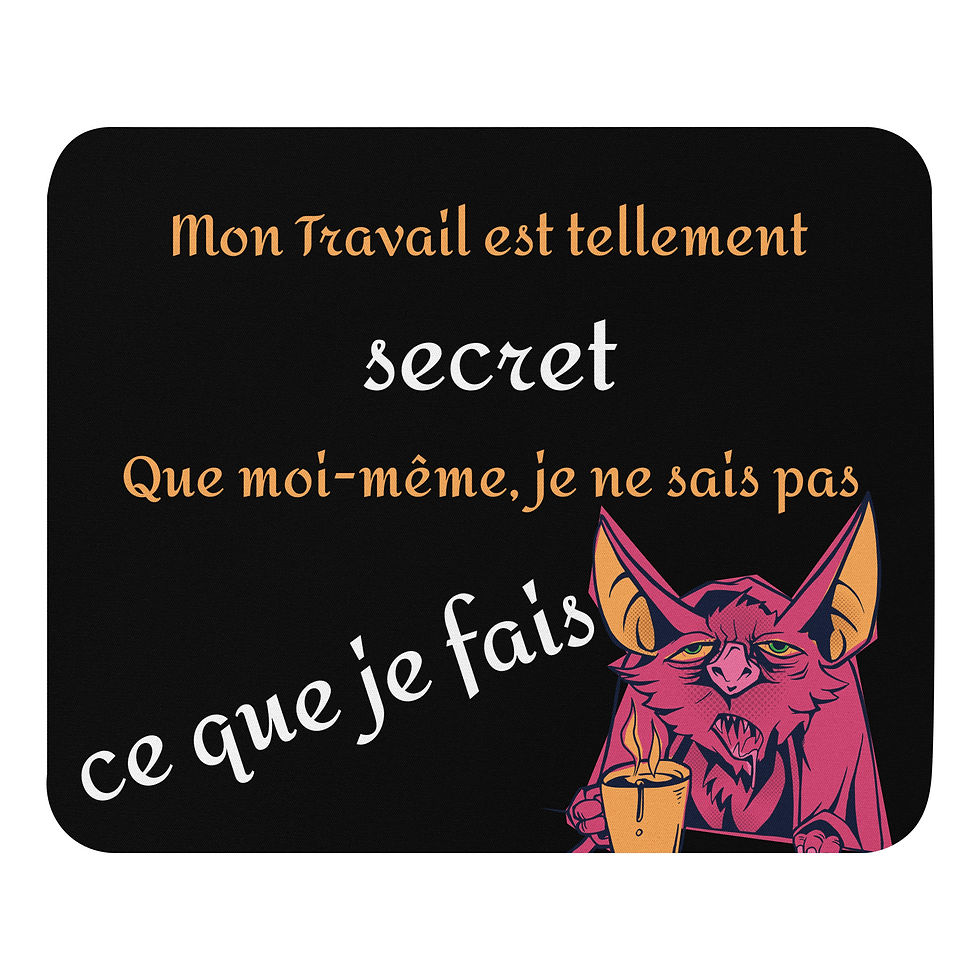 Tapis souris "Secret" - Boutique insolite 100% - Roka Concepts - Marque Roka LaPoulpe - Yverdon-les-Bains - Vaud - Suisse