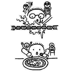 An image of an infographic that explains the complex concept of Epigenetics by comparing it to the makings of a pizza.