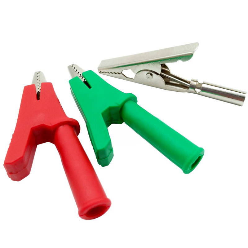 Miniatura: Kit Pinzas tipo cocodrilo para prueba aisladas rojo y negro (2 piezas)