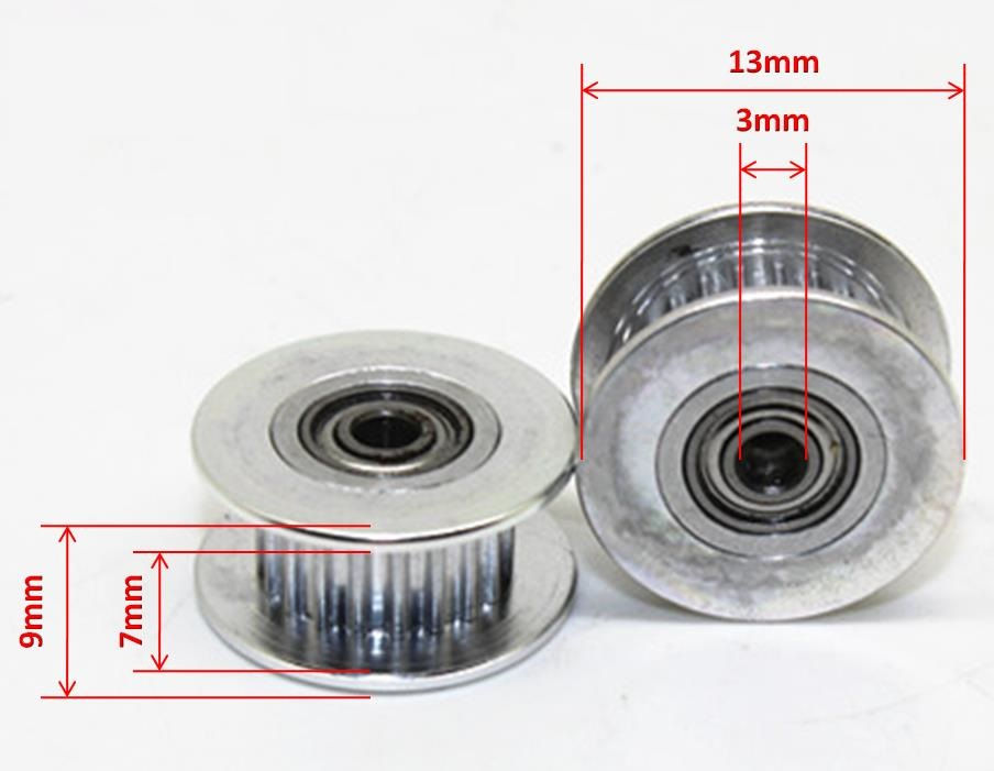 Miniatura: Polea Pasiva 2GT 20 Dientes (3mm / 5mm)