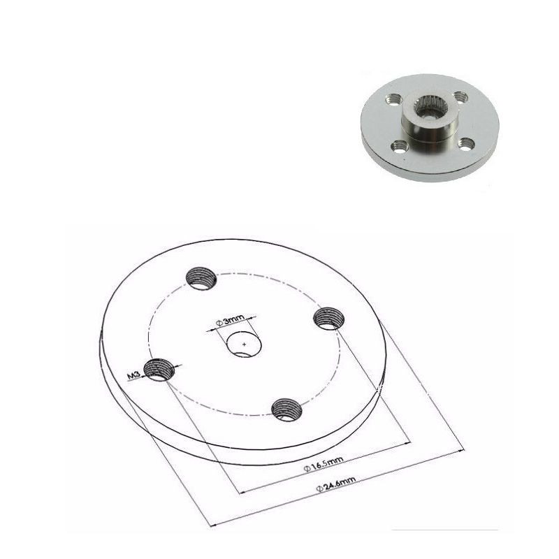 Thumbnail: HUBS DISK DE ALUMINIO REDONDO PARA SERVOMOTOR 10KG