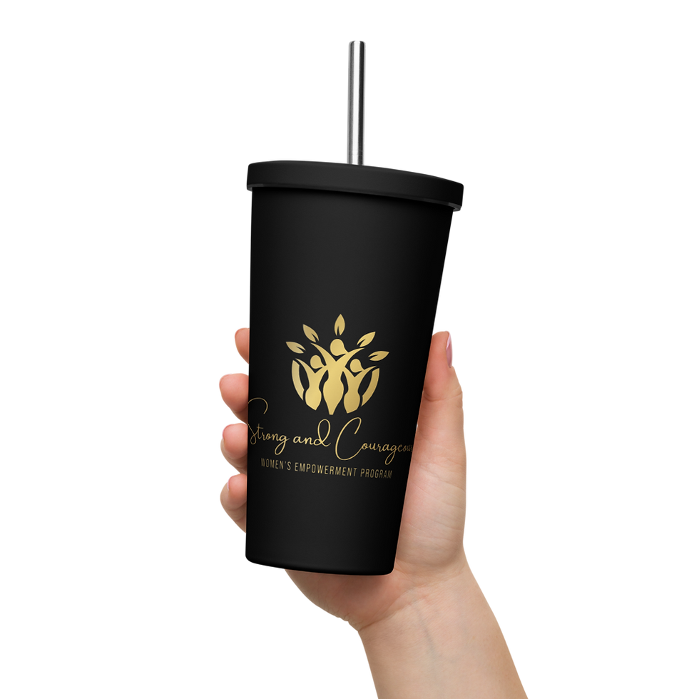 Thumbnail: Strong & Courageous Insulated tumbler with a straw