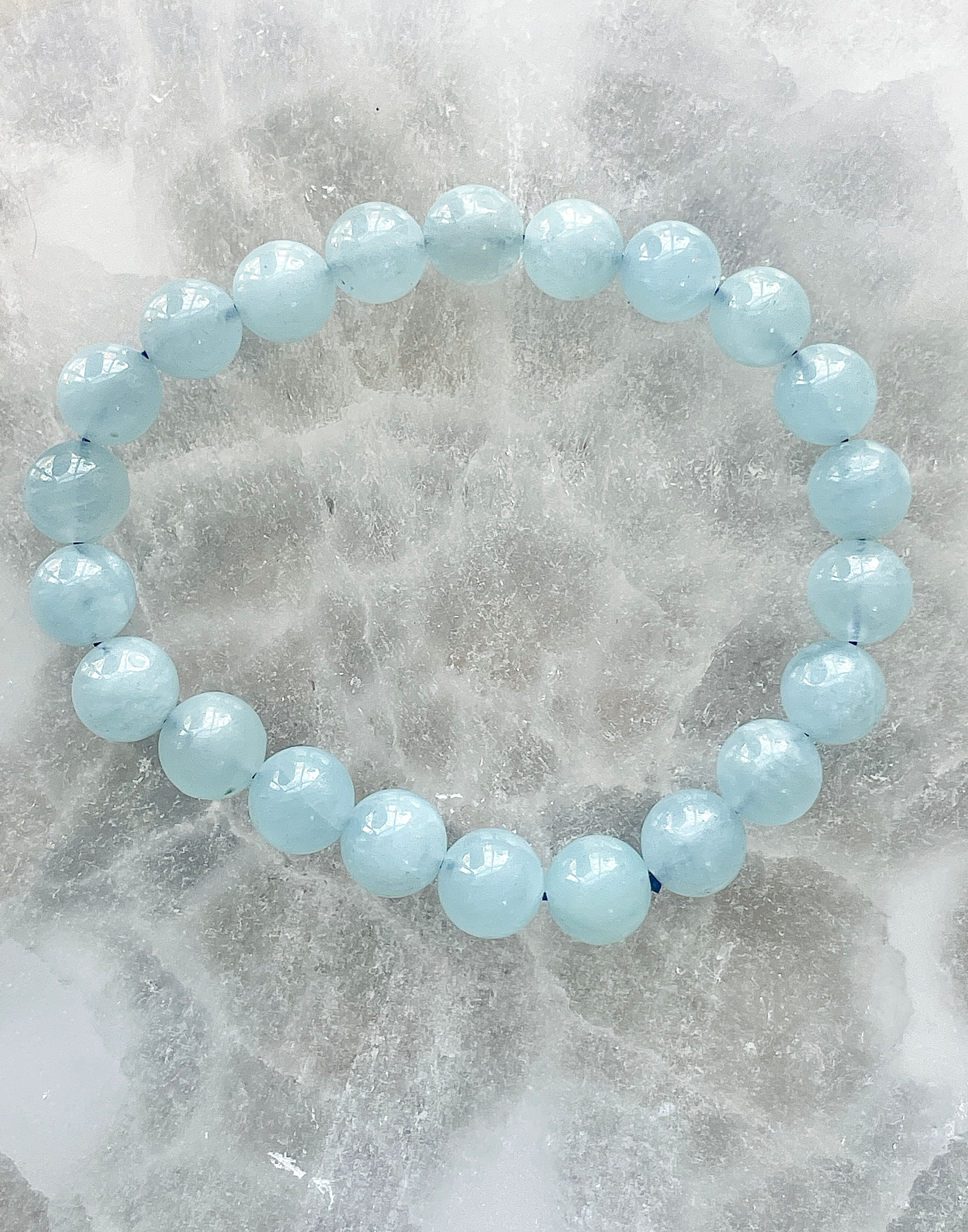 Aquamarine 8mm Semi-Precious Bracelet