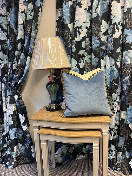 French pleated curtains with cushions Allenwood, Co. Kildare